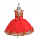 Lastekleidid Printsessikleidid Punased lillet&uuml;drukud Runway Tutu Kleidid V&auml;ikestes Lastes 1. juuni N&auml;ituse saatejuhi kost&uuml;&uuml;mid 80cm punane