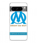 Coque de t&eacute;l&eacute;phone - MANIACASE - Google Pixel 8a Pro - Souple - Noir - Logo OM Olympique de Marseille