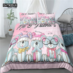 Multikas Koala tekikott Mikrokiud Armas Loom Voodipesu Komplekt Lehed Lilled Tekikoti Kate Poistele T&uuml;drukutele Laste Toa Dekoor EU single(135x200cm)
