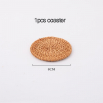 6 tk joogialuse komplekt Kungfu tee tarvikute jaoks &Uuml;mmargused lauan&otilde;ud Alusalused N&otilde;udematt rotangist punutud tassi aluspadja l&auml;bim&otilde;&otilde;t 8 cm 1pcs