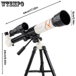 Suure v&otilde;imsusega 40x suurendusega teleskoop - Kaasaskantav monokulaar 80 mm objektiiviga, k&auml;sitsi teravustamine t&auml;hevaatluseks ja astronoomiahuvilistele valge