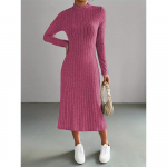 S&uuml;gistalvine naiste soonik kootud kleit Elegantne &scaron;ikk moodne pikkade varrukatega kaelaga &otilde;huke korsett Bodycon kleit t&auml;navar&otilde;ivad S helehall v&auml;rv