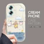 Armas koomiksimustriga kreemjas tekstuuriga korpus, lainelise servaga pehme silikoonkaanega telefoni&uuml;mbris OPPO Reno Realme jaoks OPPO A16 puhas