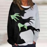Naiste vabaaja moe vintage tr&uuml;kitud pikkade varrukatega O-kaelusega kampsun, kihiline pullover XL sinine
