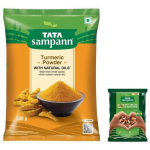 TATA Sampann Kuivatatud puuviljade ja p&auml;hklite segu, 200 g & Tata Sampann kurkumipulber looduslike &otilde;lidega, 500 g