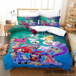 3D Prinditud H&auml;mmastav Digitaalne Tsirkus Voodipesu Komplekt Multikas Anime kolmeosaline komplekt T&auml;iskasvanu Laps Magamistuba Tekikoti Komplektid Kodutekstiilid EU Single 135x200cm