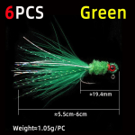 6 tk 6 v&auml;rvi Marabou Crappie jigipea konksud j&auml;&auml;kalap&uuml;&uuml;giks Panfish Bluegill Trout Walleye kalap&uuml;&uuml;gi peibutuskonks