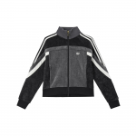 Adidas Originals AW24 Maakera Piiratud V&auml;ljaanne Triibuline Mugav Nahas&otilde;bralik Pikkade Varrukatega Jakk Naiste Jakk Must Tumehall JL8442 XS