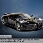 1:24 Skaala Pagani Sulamist Auto Metallist Valatud Mudel Supersportauto Mudel Moetarvikud Auto Kaunistused Heli ja Valgusega Tagasit&otilde;mbamine Poiste Kingitus must