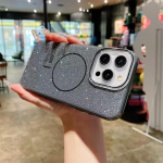 Luksuslik Bling Glitter Magsafe'i telefoni&uuml;mbrisele Apple iPhone 16 15 14 13 Pro Max juhtmevaba laadimise magnetiga p&otilde;rutuskindel IMD kate iPhone 16 Pro Max must
