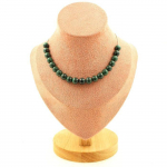 Pierres et Min&eacute;raux. Collier 20 perles Malachite du Congo qualit&eacute; 7A 8 mm. Chaine en acier Collier femmes, hommes. Taille personnal