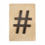 Forme en bois noir 'hashtag' 14,8 x 10,5 cm