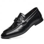 Korea meeste nahast p&uuml;ksid: Mugavad, hingavad, &auml;ri vabaaja, Briti moodsad pidulikud kingad. 41 must