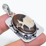 Mud Crack Fossil handmade 925 Steling Silver Jewelry Pendant 2.17 b7V17