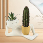 Lazy Guy Planter Ornament Creative Centerpiece Praktiline taimekonteiner vaigust lillepott siseruumides kollane