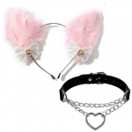 1 komplekt Armsad kassi k&otilde;rvad, juuksed, k&uuml;&uuml;nised, kindad, t&uuml;drukud, anime, cosplay, kost&uuml;&uuml;m, pl&uuml;&uuml;s, kassi karusnahk, k&otilde;rvad, juuksepael &ouml;&ouml;peoklubi peapaelad