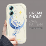 Armas koomiksimustriga kreemjas tekstuuriga korpus, lainelise servaga pehme silikoonkaanega telefoni&uuml;mbris OPPO Reno Realme jaoks Realme 5S valge