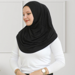Lihtne valmis kandmiseks hijab naistele, moslemi kiirturbanid, pehme trikotaažr&auml;tik, islami riided, pikad hijabis, abaya must