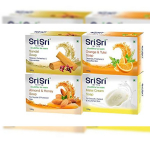 Sri Sri Tattva Almond & Honey Soap, Malai Cream Soap, Sandal Soap,Orange & Tulasi Soap Combo| Each 100 g