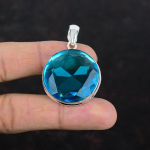 Tahuline &Scaron;veitsi sinine topaas ripats unikaalne ehtekivi ripats 925 sterlingh&otilde;be ripats k&auml;sitsi valmistatud ripats pulmakingitused korralikud ehted