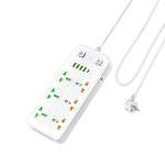 Pikendusjuhtmega toiteplokk liigpingekaitsega Mitme pesaga 6 v&auml;ljundit UK/US/EU pistikuga 1,8m pikendusjuhtmega Type C 4USB-pordiga Elektriline lauaalus EU Plug