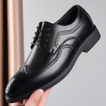 Meeste Klassikalised Retro Brogue Kingad Meeste Paeltega &Auml;ri Nahast Kingad Formaalseteks Kontorijalatsiteks Meeste Pulmapeo Oxford Kingad 39 must