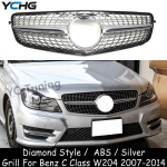 W204 Teemantstiilis ABS Esipamperi iluv&otilde;re Mercedes Benz C-klassile W204 C180 C200 C250 C280 C300 C350 V&otilde;idus&otilde;iduv&otilde;red 2007-2014 must