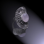 Rose Quartz Handmade 925 Sterling Silver Jewelry Ring Size 9.25 h9a06