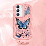 V&auml;rvitud muster Big Wave Edge pehme silikoon materjal Macaron telefoni &uuml;mbris p&otilde;rutuskindel kaitsev kummist korpus OnePlus Vivo Motorola Moto jaoks Vivo Y35 5G roosa