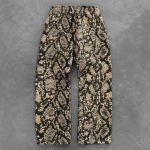 RogueWave Harajuku Uus Y2K Treening&uuml;likond Meestele Hip Hop &Uuml;legabariidilised Kapuutsikud 2-osaline Komplekt Retro Madu Mustriga Dressipluusid Riided Meestele Streetwear XXL gray