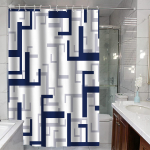 Veekindel geomeetrilise triibuga du&scaron;ikardin - Hallituskindel vannitoe vahesein 150 x 180 cm