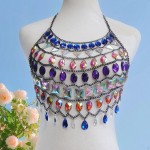 Rhinestones Bra Chain Body Top Stylish Novelty Chest Jewelry Bikini for Nightclub Dressing up