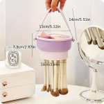 Meigipintsli silikoonist puhastuskauss, iluk&auml;sna ja pintsli puhastusmatt, meigivahendite kuivatusrest, 1 tk