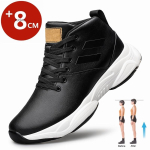 Moodsad Ehtsad Nahast Meeste Liftikingad K&otilde;rgust Suurendavad Tennised Mehele Sisetallad 8CM Peidetud Kontsad Sisemine K&otilde;rgendamine Spordijalatsid 37 black