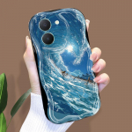 Armas koomiksimustriga kreemjas tekstuuriga korpus, lainelise servaga pehme silikoonkaanega telefoni&uuml;mbris Vivo jaoks Vivo G2 5G