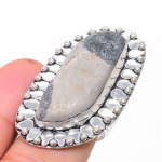 Natural Septerian Stone Gemstone 925 Sterling Silver Jewelry Ring Size 9 i3u98