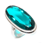 Indicolite Tourmaline Gemstone Handmade 925 Sterling Silver Ring Size 6.5 j2u78