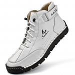 K&auml;sitsi valmistatud l&otilde;hestatud nahast saapad Meeste jalan&otilde;ud Mugavad poolsaapad meestele vabaajajalatsid Suure suurusega t&ouml;&ouml;riistakingad 48