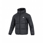 Nike Kontrastne Logo Prindiga T&otilde;mblukuga Tasku Detailiga Kapuutsiga Puhvjakk Meeste &Uuml;ler&otilde;ivad Must DV1132-010 XXL