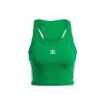 Adidas Originals Spicy Girl Series Kolme triibuga logo &Uuml;mmarguse kaelusega Sporditank top Naiste topid Roheline IK6586 XXS