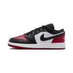 Air Jordan 1 Low GS Bred Toe 2.0 Laste tossud Valge Varsity-punane Must 553560-161 38.5