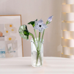 Artificial Flower Bouquet in Vase, Collectible Figurines for Home Decor Gifts Lily