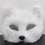 Stuff Plush Therian Mask Fox Mask Halloweeni piduliku peokst&uuml;&uuml;mi jaoks, valge