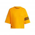 Adidas Originals Adicolor Neuclassics T-s&auml;rk V&auml;rviplokk Triibuline &Uuml;mmargune kaelus L&otilde;tv L&uuml;hike varrukas T-s&auml;rk Naiste Topid Kollane HM1757 S