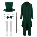 Iirimaa 2024 St. P&uuml;ha Patricku p&auml;ev Meeste Steampunk P&auml;&auml;sukesesaba Smokingi Kost&uuml;&uuml;m S