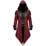 Keskaegne M&otilde;rvarim&auml;ng Assassins Creed Cosplay Kost&uuml;&uuml;m Edward T&auml;navar&otilde;ivad Kapuutsiga Jakk &Uuml;ler&otilde;ivad Halloweeni Peokleit S 40-45kg punane