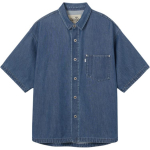 Levis SS25 Vabaaja Mugav &Uuml;hev&auml;rviline Denim L&uuml;hikeste Varrukatega S&auml;rk Meeste s&auml;rgid Sinine 004HN-0000 L