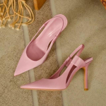 S&uuml;gis Uued K&otilde;rged Kontsad Naised Stiletto Pumbad Vabaaja Terava Ninaga Slingback Kingad Daam Roosa Kontsaga Sandaalid Mood Peokingad 40 roosa
