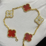 Uus versioon Neljaleheline ristik Viie &otilde;iega k&auml;ev&otilde;ru Naturaalne punane ahhaat Valge p&auml;rlmutter K&auml;ev&otilde;ru Naiste laserk&auml;ev&otilde;ru V Gold