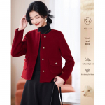 Elegant Short Wool Blend Women's Coat XL